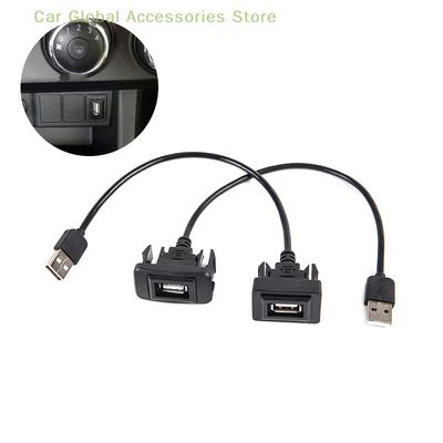Car Dashboard Flush Mount USB 2.0 Port Panel Male To Female Extension Cable Adapter for Vigo RAV4