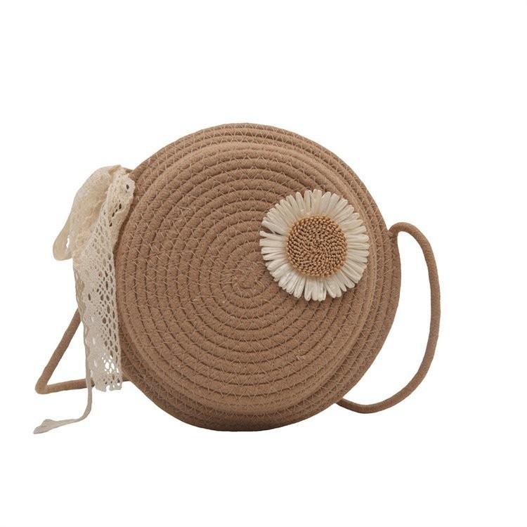 

Stylish Woven Tote Bag 2024 Featuring Floral Design Perfect For Beach Days And Casual Outings светло-коричневого