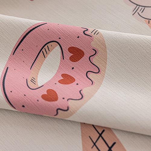 

1PC NAPEARL Cream Colored 90% Blackout Curtains Cartoon Ice Cream Printed Curtains for Bedroom Living Room Balcony Window for Home Decor W100cm x L130cm