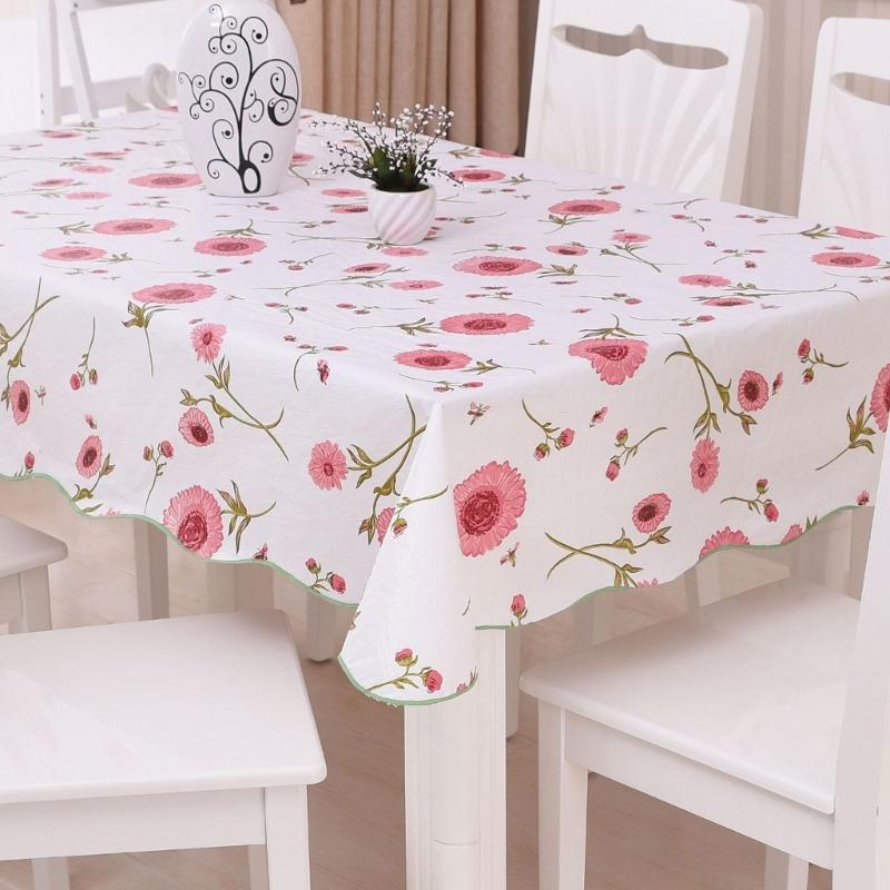 Florals Pattern Tablecloth Oilproof Waterproofs Easy Cleaning Round Table Cover for Home Restaurant Decors Table Cloth