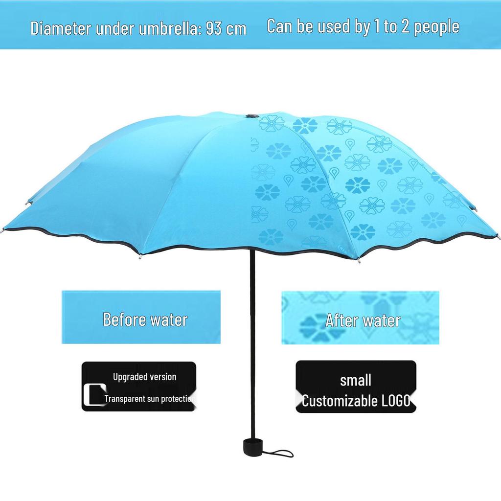 UV Protection Sun & Rain Foldable Umbrella with Black Coating for Students