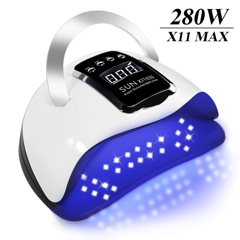 

SUN X11 MAX Профессиональная лампа для сушки ногтей для маникюра 280 Вт Машинка для сушки гель-лака с автоматическим датчиком УФ-светодиодная лампа для ногтей EU белый