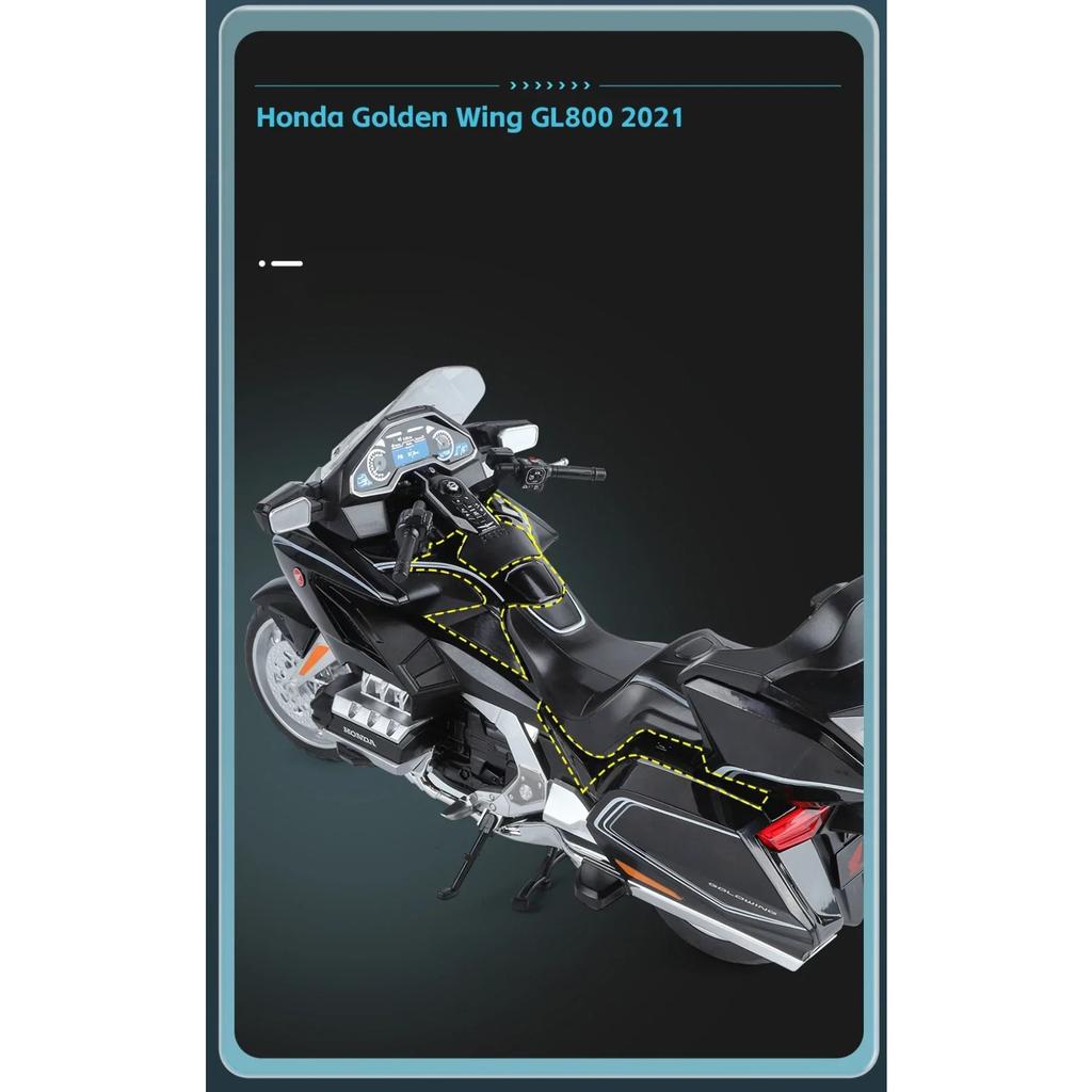 1/11 HONDA Gold Wing GL800 2021 Modello Moto in Lega Diecasts Metallo Moto da Turismo Ricreativo Modello Suono Luci Giocattolo per Bambini Regalo