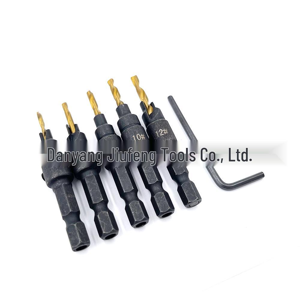 High Carbon Steel Wood Plug Drill - Round Tenon Remover & Titanium Countersink Hole Opener