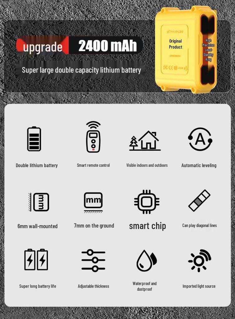 High Precision Outdoor 12-Line Infrared Laser Level with Dual-Color Auto Leveling