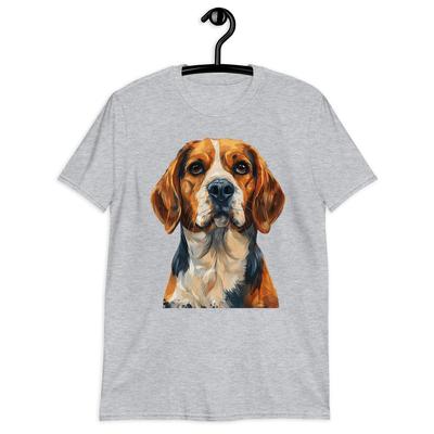 Beagle Hundekopf Print Unisex Kurzarm T-Shirt - Niedliches Tier Grafik T-Shirt