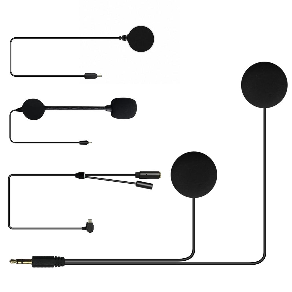 TNICER Helmet Speaker Set for the New T2Plus Model Arm and Cord (Speaker, Microphone, Microphone)
