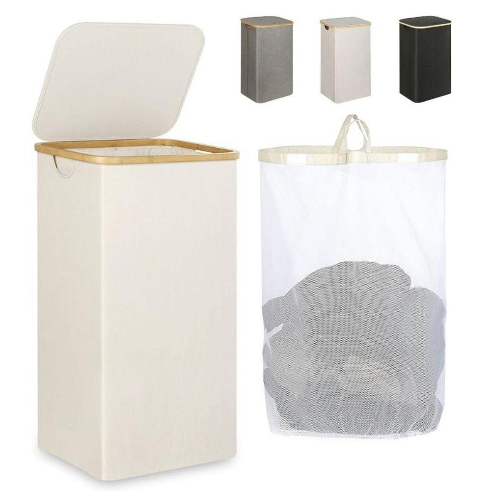 New 110L Laundry Basket with Lid Handle Collapsible Clothes Hamper Large Capacity Removable Bag Laundry Bag for Bathroom