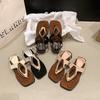 Summer Super Good-looking Thick-soled Small Slope Heel Pinch Toe Roman Sandals Women's Summer Outer Wear with Skirt 2025 New