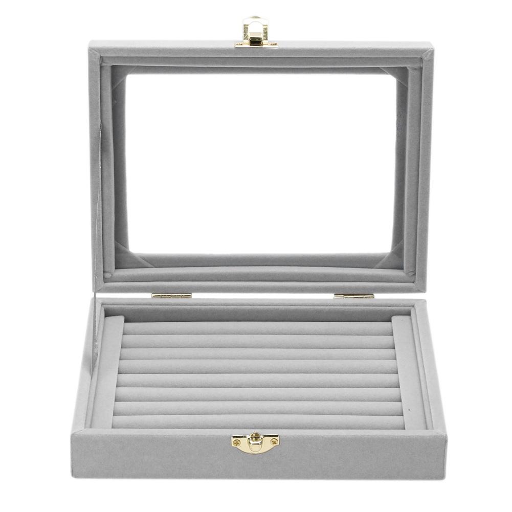 Earrings Ring Storage Square Box Holder Jewery Display Foldable Case
