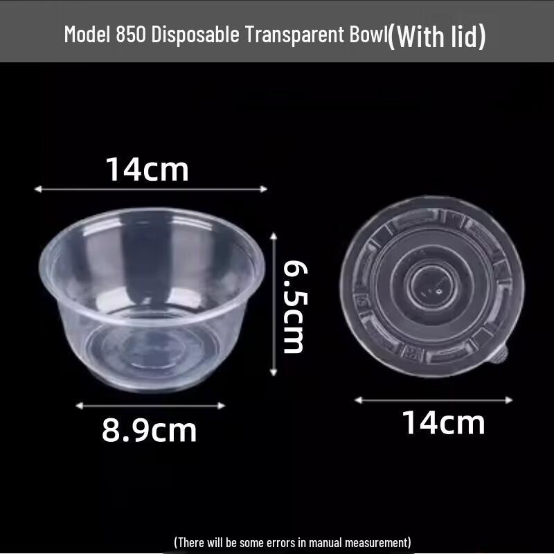 Disposable Round Plastic Bowl with Lid