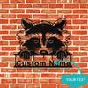 Metal Raccoon Wall Art Custom Nameplate Modern Home Decor Sturdy Easy Mount