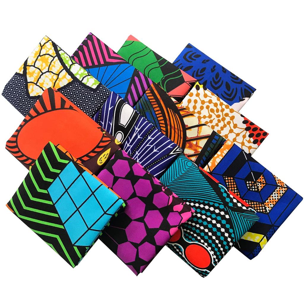 12 African Fabric Cut Craft Patchwork Scraps, 50x40cm, Cloths, Supplies, DIY, Handmade,