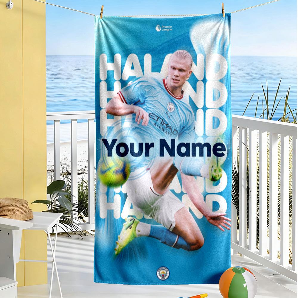 Haaland Customized Name Beach Towel Quick-Dry Soft Microfiber Suitable for Sports Travel Swimming Yoga Bathroom Beach And Pool