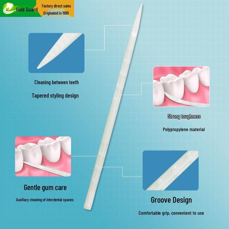 Gold Disposable Toothpicks, Single-Head, 100 Pack – Eco-Friendly for Home, Restaurants, Hotels, and Catering.