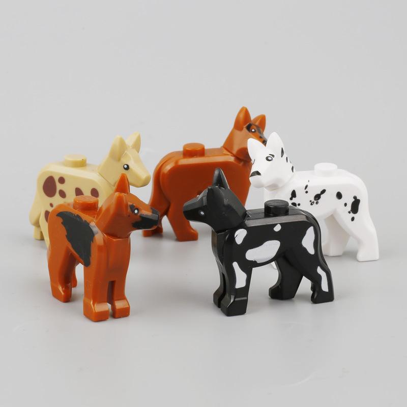 City Figure Street View Patchwork Toys Pet Dog Animal Cabin Kennel Accessories Small Particles