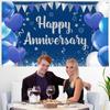Decorations Supplies Navy Blue Happy Anniversary Large Party Banner Birthday Party Women