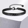 Stainless Steel Gothic Black Cuban Chain Bracelets for Men, Flat Miami Curb Links Wristband, Simple Metal Daily Wearing Jewelry