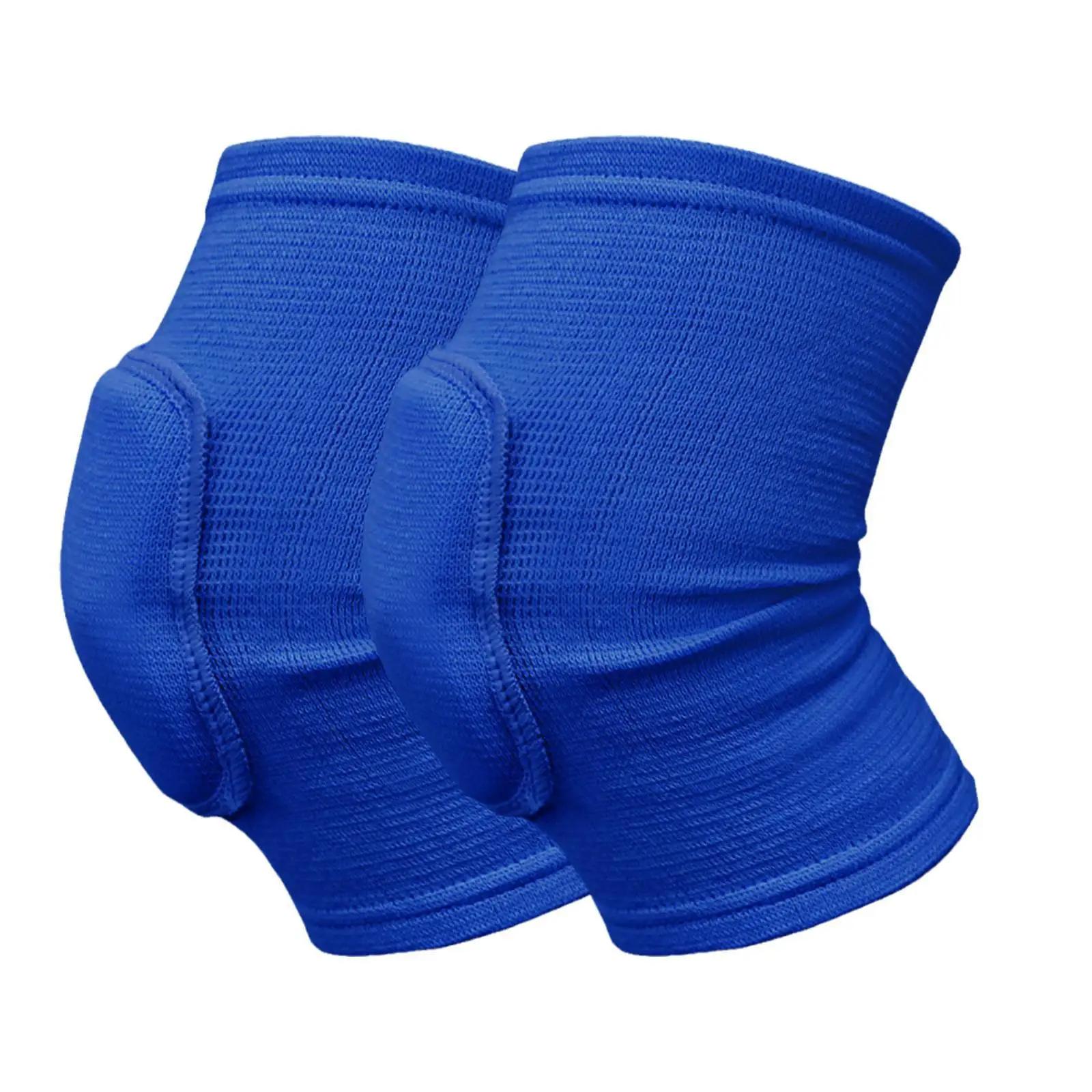 2pcs Sports Compression Knee Pads Elastic Knee Protector Thickened Sponge Knee Brace Support for Dancing Workout Training S