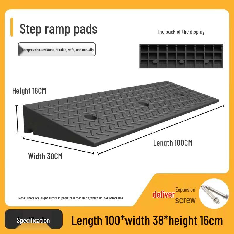 Rubber and Plastic Sloped Threshold Ramp Pad