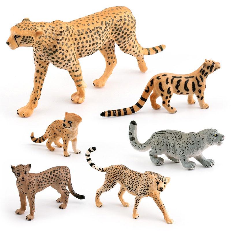 Realistic Leopard Model Toy Plastic Desktop Decoration 5-12.5cm Length 4-9.5cm Height