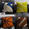 Football Basketball Baseball Sports Cushion Cover Durable Hypoallergenic Organic Linen Short Pillow Cover Washable