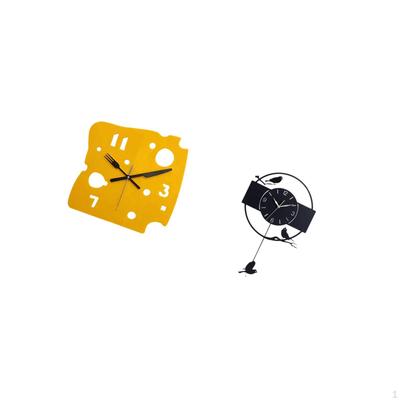 Nordic Minimalist Art Cheese Wall Clock Quiet Acrylic Decorative Hanging for Office Bedroom
