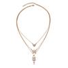 Butterfly love necklace European and American new personalized jewelry key pendant multi-layer women's street shot crystal sweater chain