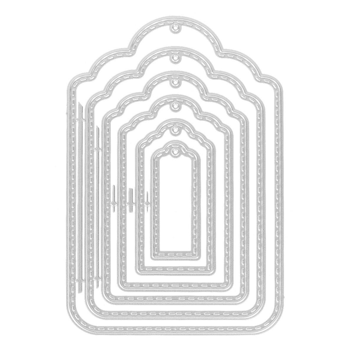 

New Six-piece Tag Metal Cutting Die Mould Scrapbook Decoration Embossed Photo Album Decoration Card Making DIY Handicrafts серебряный