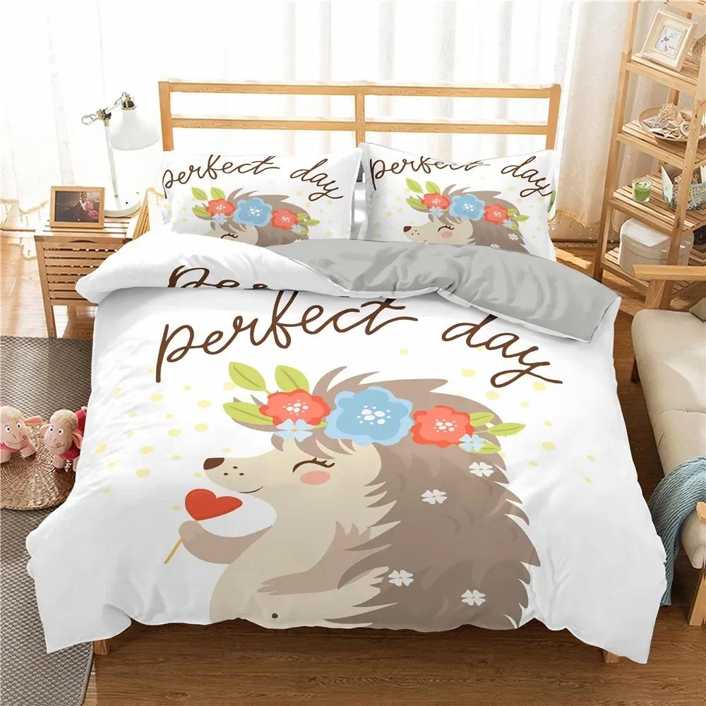 Cartoon Dinosaur King Queen Duvet Cover Yellow Animals Bedding Set for Kids Boys Girl Wildlife Soft Polyester Quilt Cover