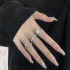 Niche Design Sense Ring Female Personality Opening Moonstone High Sense Opal Light Luxury Cold Wind Index Finger