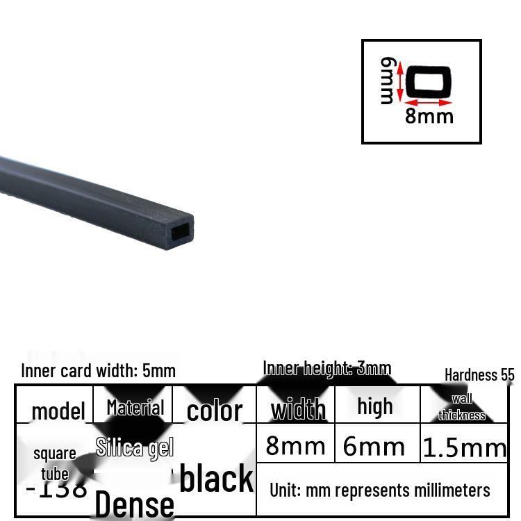 High-Temperature Resistant Silicone Square Tubing: Durable, Customizable, Aging-Resistant Rubber Sheath and Hollow Sealing Strip.