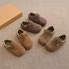 Children Flat Shoes Suede for Winter Kids Moccasins Non-slip Soft Sole New Boys Girls Leather Shoes Warm Retro Trendy
