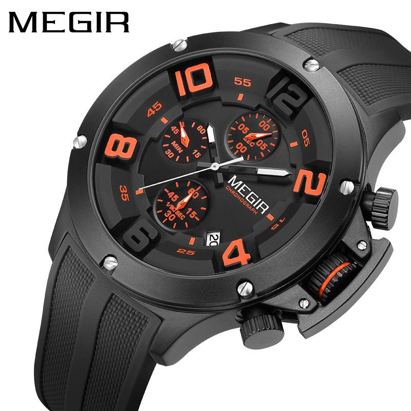 Men'S Multifunctional Chronograph Sports Fashion Silicone Strap 8115