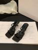 French temperament thin heel cool slippers fairy shoes 2025 new summer fashion black high heel sandals