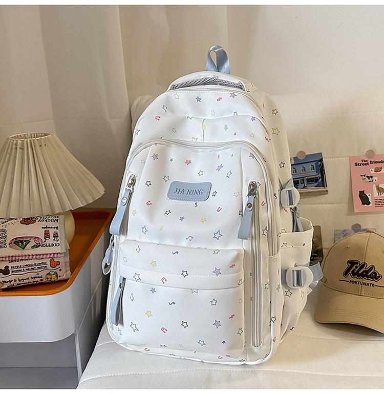 Schoolbag Korean Version of Small Fresh Schoolbag Japanese Princess Versatile Cute Star Printed Backpack Junior High School Class Backpack