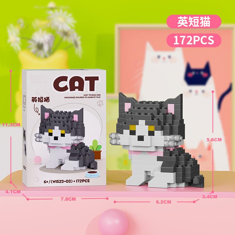 pet blocks Mini Building Set for children girls 12 year old dog cat mirco Brick particle building blocks Desktop Model for Adult