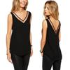 Stylish Sleeveless Sheer Chiffon V-neck Vest Streetwear Fashion Top Comfortable Cool
