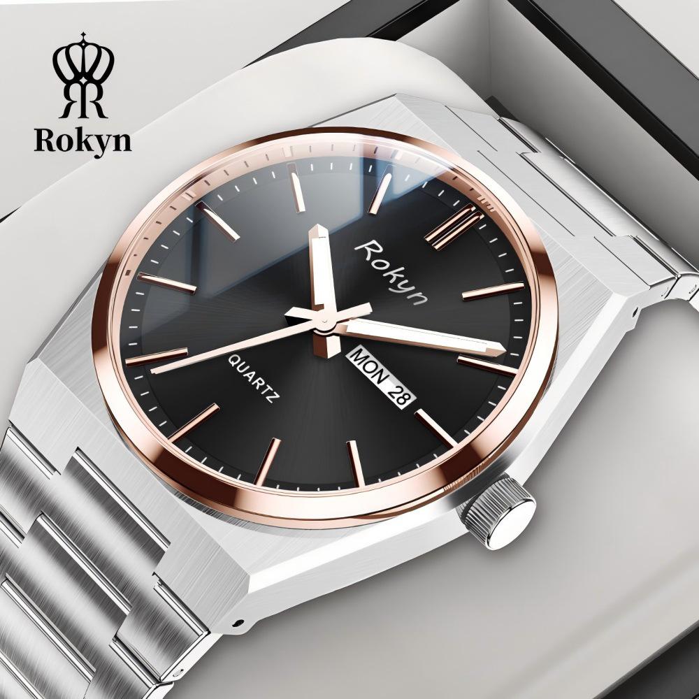 Men's Cross-Border Waterproof Quartz Watch - Slim, Stylish Business Design with Dual Calendar