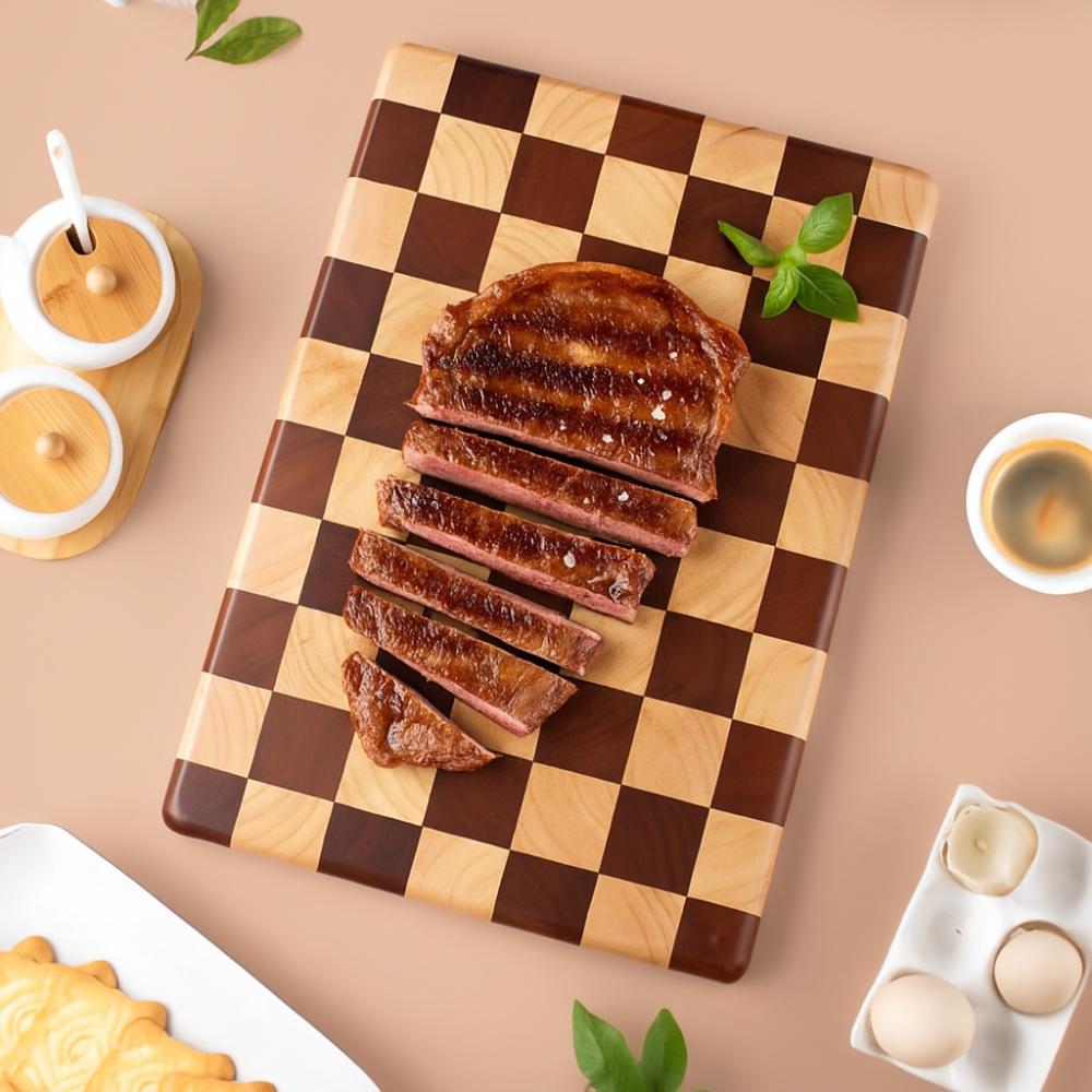 Solid Wood Checkerboard Cutting Board Splicing Color Fruits Tray Chopping Block  Baby Food