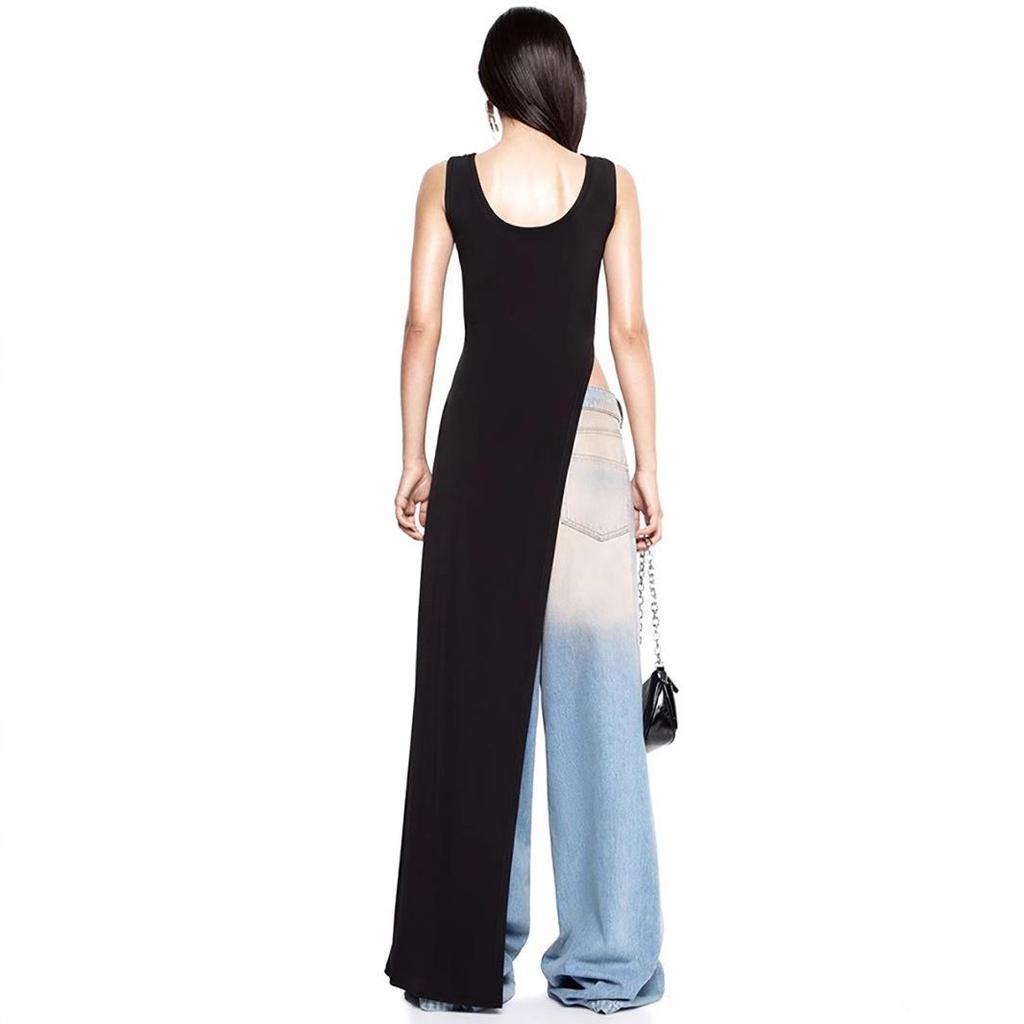 Women's 2025 Summer Fashion: Street Style Slit Shoulder Strap Camisole Long Vest