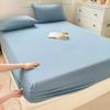 90/120/150/180/200 Fitted Bed Sheet With Elastic Band Solid Color Mattress Covers Protector Single Double King Beds Linen Becover