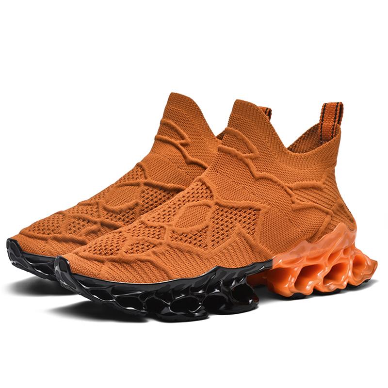 Modische Trailrunning-Sport-Sportschuhe für Herren, bequeme Freizeit, leichte, atmungsaktive Strick-Sneaker