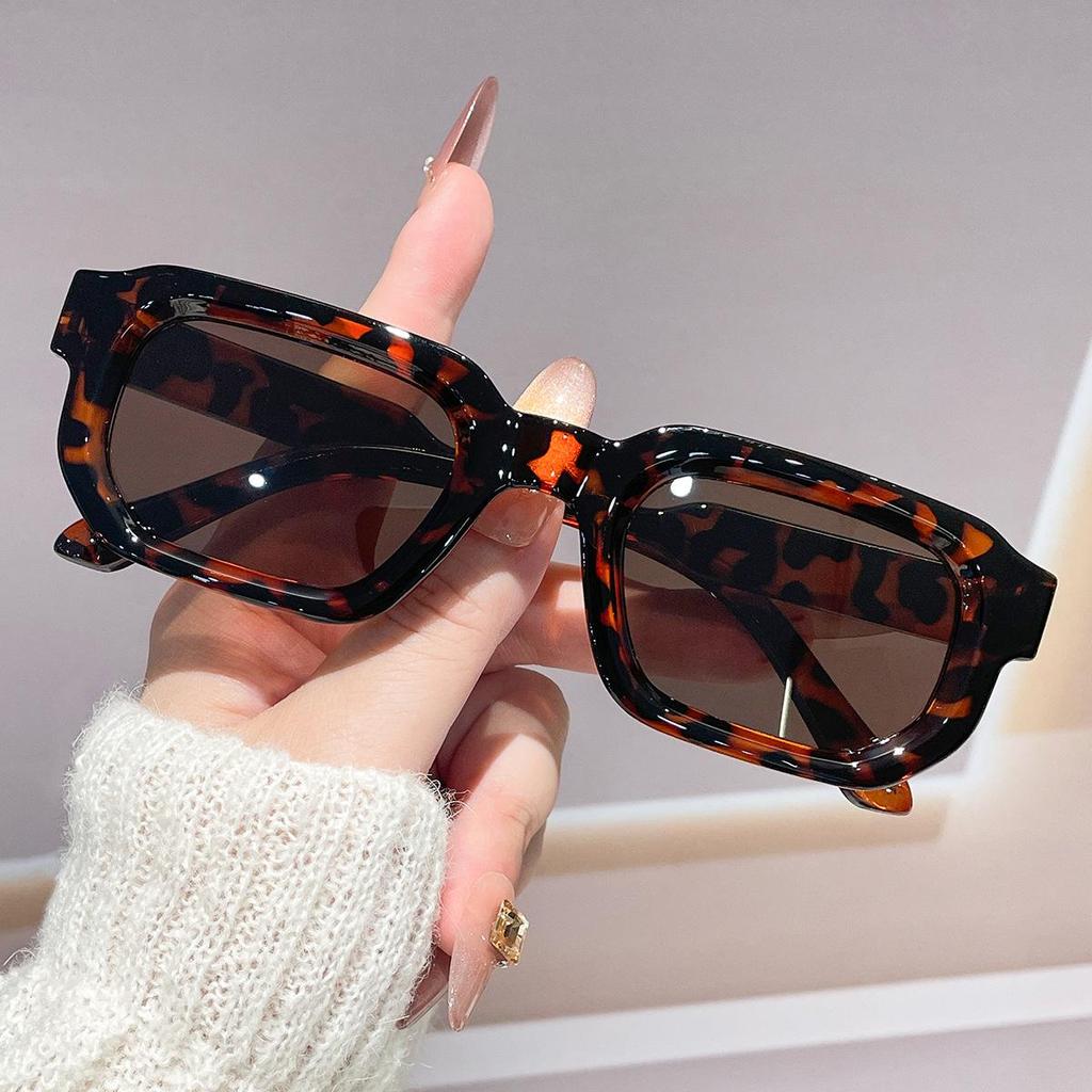 Women's High-End Square Frame Polygonal Sunglasses - European & American Retro Fashion Trend