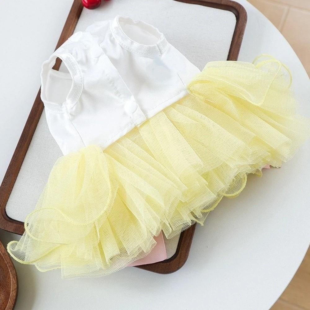 Vestido Princesa para Animal de Estimação com Padrão de Coelho Laço Vestido de Primavera para Pet Saia Bufante para Cão na Páscoa Domingo de Páscoa