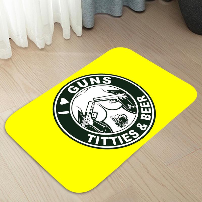 I Love Guns And Titties  Doormats Home Carpet Entrance Door Mats Modern Decor Carpet Bathroom  Floor Mats 222