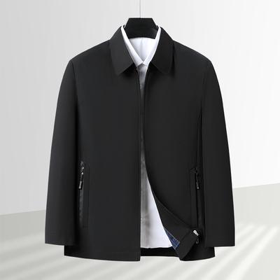 Herbstjacke Business Casual Reversjacke Mittleren Alters und Ältere Schlichter Stil Reißverschluss Herren Executive Jacke