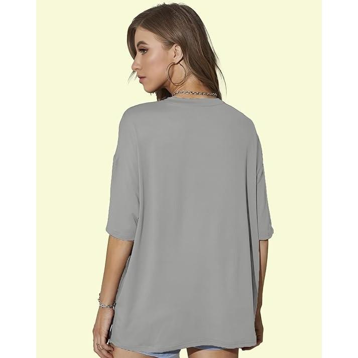 Designer Cotton Blend Top Women Graphic Printed Oversized Fit T Shirt Combo of 2