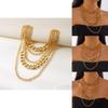 Collier Punk Géométrique Superposé Avec Chaîne Surdimensionnée Pour Femmes Et Hommes