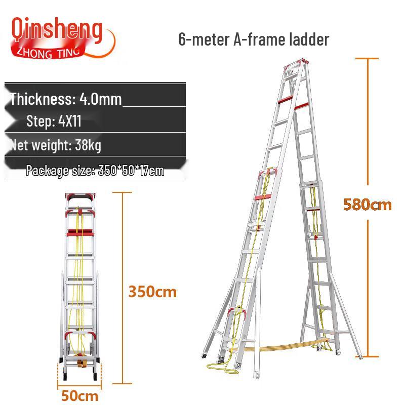 Zhongting Telescopic Folding Aluminum Alloy A-Frame Ladder